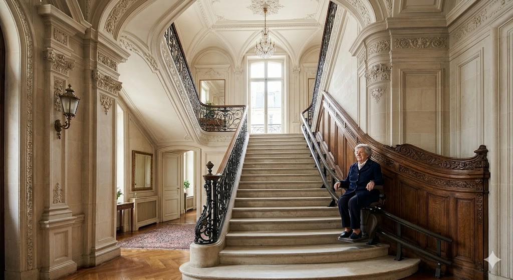 Salvaescaleras en escalera interior